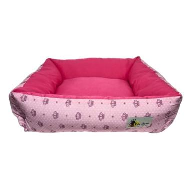 Imagem de Cama Cachorro Gato Caminha Pet Macia Confortável Zíper Quadrada Tam. P M G Coroa Rosa (Coroa Rosa, Grande)