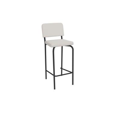 Imagem de Banqueta Sala De Jantar Fiji 1b712prf Aço 1 Un Preto-ano Branco - Kappesberg