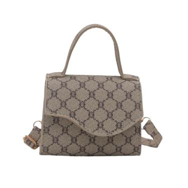 Imagem de Bolsa feminina mini padrão geométrico com aba quadrada bolsa transversal alça superior bolsa clutch, Cinza