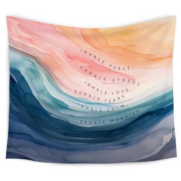 Imagem de WARDOS Tapeçaria de saúde mental, tapeçaria para pendurar na parede, tapeçaria de saúde mental, aquarela abstrata, meditação, decoração para escritório calmante, conselheiro terapeuta, 127 x 152 cm