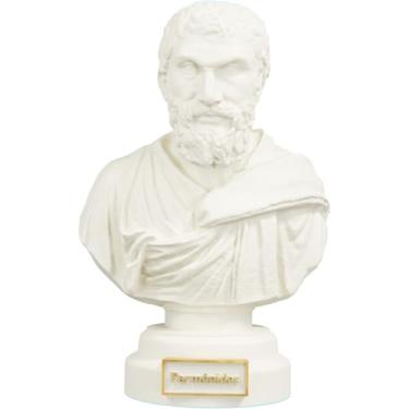 Imagem de Estátua Busto Parmênides de Eleia - Filósofo Grego (Mármore Dourado)