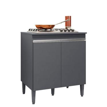 Imagem de Balcão Armário De Cozinha Multiuso Para Cooktop Com Tampo 4 Ou 5 Bocas Andréia Cinza Fosco- Mabe Magazine