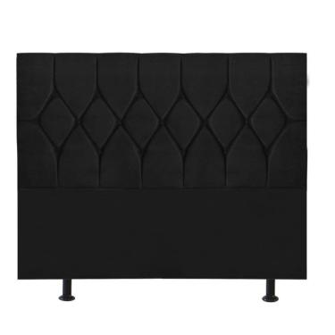 Imagem de Cabeceira Estofada Cama Box Casal 140cm Istambul Suede Preto- Mabe Magazine