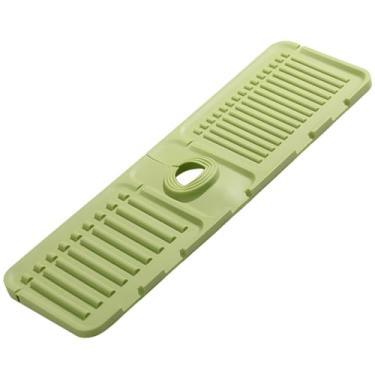 Imagem de Protetor contra respingos de cozinha com borda elevada, almofada de silicone para desviador de água, organizador de pia, tapete de pia com inclinação de drenagem, tapete de secagem de pratos com