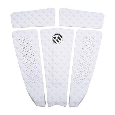 Imagem de Lonnngg 5 peças de almofadas de tração de prancha de surf de EVA para skimboards, pranchas de surf, prancha de funboard, prancha de peixe (branca)