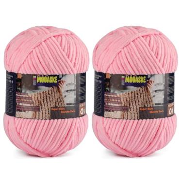 Imagem de 2 novelos de fio de chenille fofo para crochê - fio de cobertor de bebê para tricô - fio de veludo para crochê Amigurumi, fios ultramacios, peso total 400 g, comprimento total 480 m/524 jardas (2