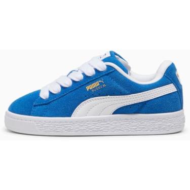 Imagem de PUMA Tênis unissex infantil de camurça GG (criança pequena), Puma Team Royal/PUMA Branco, 12 Little Kid