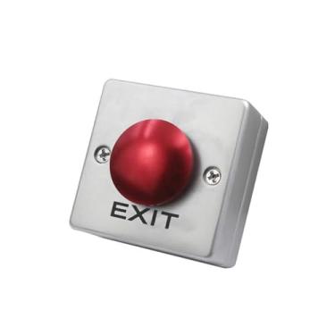Imagem de Ares Vision Botão de entrada e saída de porta de cogumelo vermelho NO/NC/COM para controle de acesso Maglocks e portas de segurança. Montagem em superfície de alumínio, uso comercial e residencial. 5