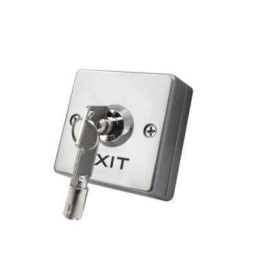 Imagem de Ares Vision Botão de entrada e saída de porta com chave NO/NC/COM para controle de acesso Maglocks e portas de segurança. Alumínio, uso comercial e residencial. Montagem em superfície 5 x 5 cm