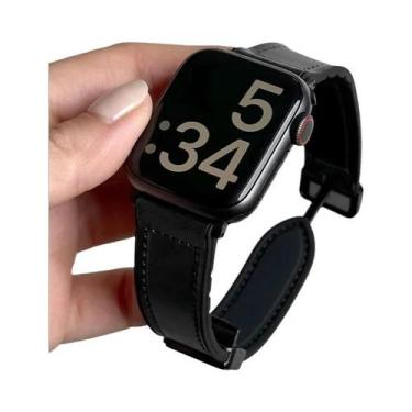 Imagem de Pulseira Universal De Couro E Silicone Para Apple Watch Com Fecho Magn