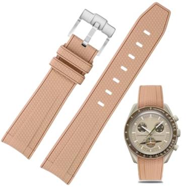 Imagem de Nizonlaie Pulseiras de relógio para Moonswatch, pulseira de substituição premium de borracha de silicone de 20 mm compatível com Swatch Omega Moonswatch Speedmaster