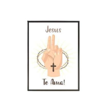 Imagem de Quadro Decorativo Jesus Te Ama 20X30Cm - Quadros On-Line