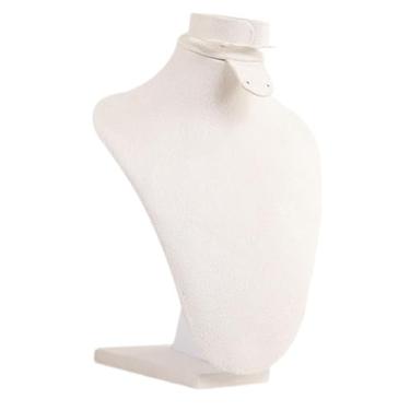 Imagem de UxicRuya Suporte Organizador para Colares, Expositor de Colares em Formato de Busto para Mulheres, Ideal para Mesa de Trabalho, Escritório ou Penteadeira, Xxs