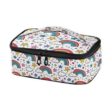 Imagem de GUIJI Lancheira térmica arco-íris e nuvens, lancheira à prova de vazamento para mulheres e homens, lancheira portátil para trabalho, piquenique, viagens