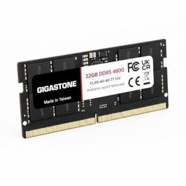 Imagem de 【Computadores DDR5 RAM: GIGASTONE Kit de RAM DDR5 de 4800 MHz para computador portátil, PC5-38400 CL40-40-77, 1,1 V SODIMM 262 pinos, não bufferizada, não ECC, memória de alto desempenho. para