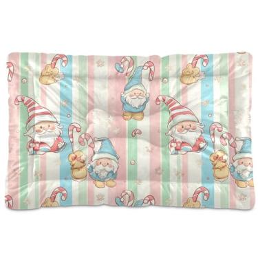 Imagem de SEHANY Cama de Natal para cães de Papai Noel, cama de gato com fundo antiderrapante, cama de canil, colchão macio para animais de estimação, lavável para cães pequenos, médios e grandes, gatos, 45,7 x