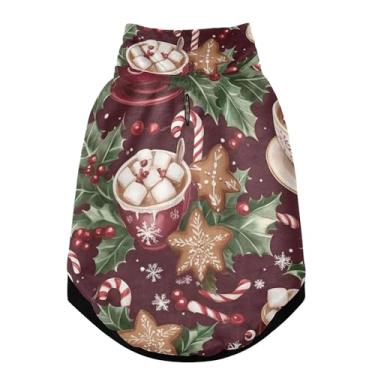 Imagem de SEHANY Casaco de Natal de gengibre para cães pequenos, super quente, à prova de vento, jaqueta de inverno, macia, aconchegante para animais de estimação, moletom para clima frio na neve com furo na