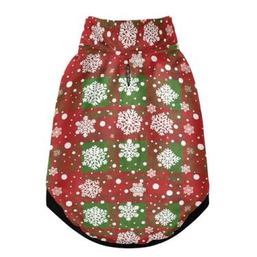 Imagem de SEHANY Casaco de Natal Flocos de Neve para Cães Pequenos, Super Quente À Prova de Vento, Jaqueta de Inverno Macia e Confortável para Clima de Neve Fria com Orifício de Coleira para Animais de