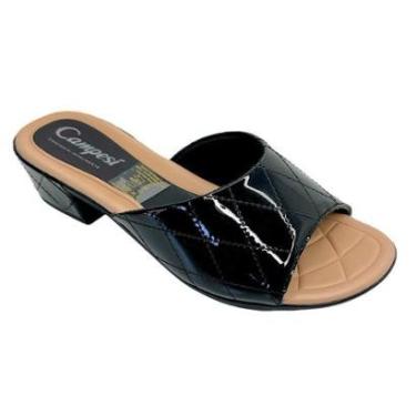 Imagem de Tamanco Feminino Campesí Salto Bloco Verniz L9433-0007-Feminino