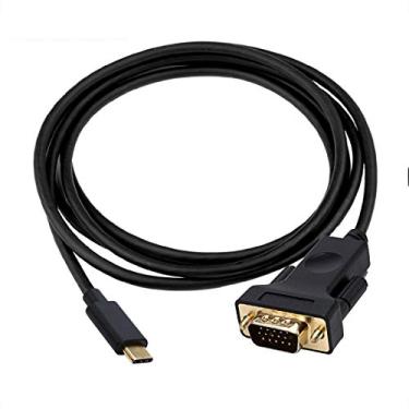 Imagem de Cabo adaptador conversor USB-C para VGA, CABLEDECONN Thunderbolt 3 tipo C para VGA macho 1,8 m