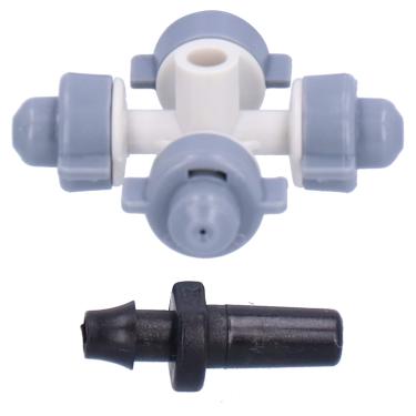 Imagem de Acouto Kit de Irrigação Com Bico de Nebulização de 50 Conjuntos - Bico Pulverizador de 4 Saídas para Resfriamento e Atomização de Jardim, Estufas Perfeitas, Gramados, Parques e Paisagismo,