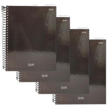 Imagem de Caderno 10 Materias Universitario 160 Folhas Slim Preto 4 Un - Jandaia