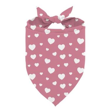 Imagem de Bandana para cães Dia dos Namorados, bandana rosa para animais de estimação, acessórios de sessão de fotos para animais de estimação do Dia dos Namorados, cachecol triangular ajustável para cães