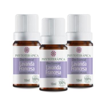Imagem de Phytoterápica Kit 3x Óleo Essencial Lavanda 10 ml – Fragrância Floral Suave – Aromaterapia, Difusores e Massagens – Frascos de Vidro com Gotejador
