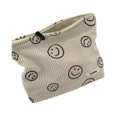 Imagem de Bolsa De Maquiagem Grande Com Estampa Xadrez Para Viagem, Armazenament