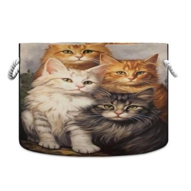 Imagem de WELLDAY Cesta de corda de algodão para gatos e bebês para sala de estar, lavanderia, berçário, travesseiros, decoração de casa