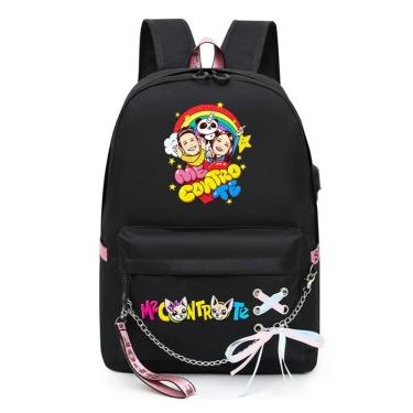 Imagem de Mochila escolar masculina Controles The Cartoon Kids Nylon 31x15x46cm
