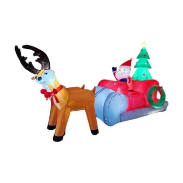 Imagem de KiBcsLic Decoração de Natal inflável do Papai Noel, enfeite festivo, figura inflável fofa com LED embutido para decoração de pátio externo.