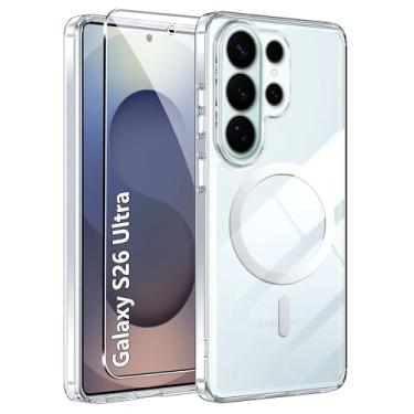 Imagem de Suttkue Capa ultra magnética para Samsung Galaxy S26, alta qualidade, capa rígida, resistente a arranhões, antiderrapante, transparente, transparente