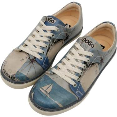 Imagem de DOGO Tênis feminino de couro vegano, feito à mão e exclusivo, Design Meet Me Halfway, 37