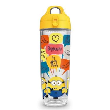 Imagem de Garrafa de Água 600 ml parede dupla Plástica Para Academia Esporte Trabalho Escritório desenhos fofinhos personagens profissão signos CORES PREMIUM (Minions | Banana Lover)