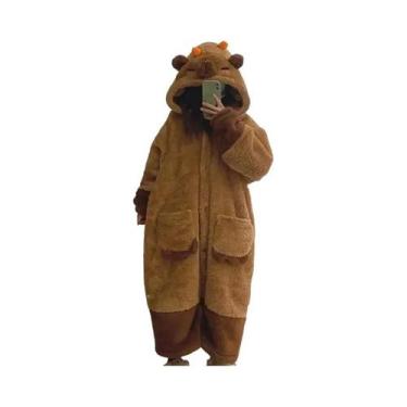 Imagem de Kigurumi Capivara Unicórnio Adulto - Macacão de Inverno para Cosplay e