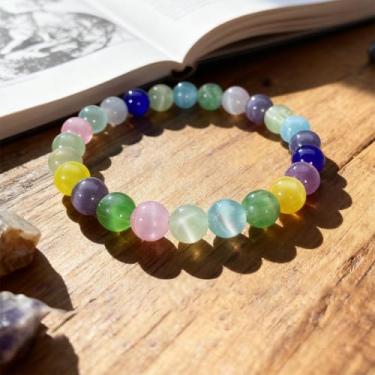 Imagem de Pulseiras elásticas femininas feitas à mão com 7 chakras para cura, joia de meditação profunda para aumentar a vitalidade, One Size, Pedra, Sem Pedra Preciosa