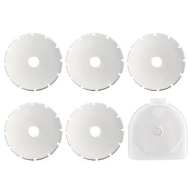 Imagem de Evponk Lâminas de corte rotativo de 28 mm, 5 peças de lâminas de substituição de borda de crochê para cortar tecido acolchoado, couro e papel
