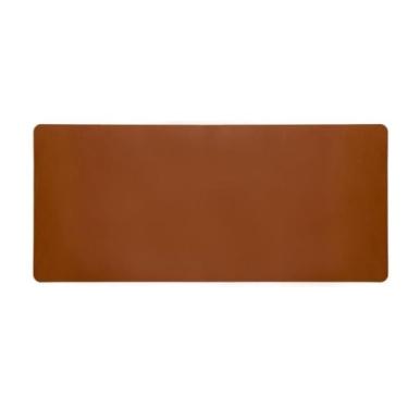 Imagem de Desk Pad Escritório Couro Sintético e Camurça 80x40cm Antiderrapante Ergonômico com Mouse Pad de Couro(Desk Pad Caramelo)