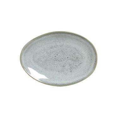 Imagem de Conjunto com 6 Pratos de Sobremesa Oval Orgânico Green Granite 22,5x16,5x2,5cm