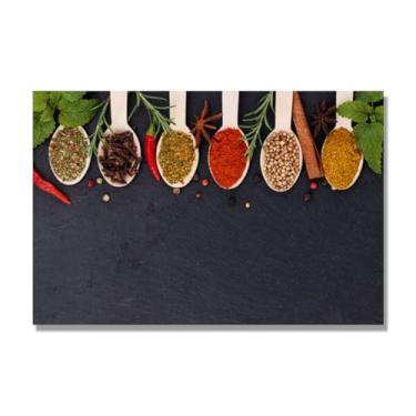 Imagem de NHLDZYH Arte de parede em tela colorida para especiarias e colher de tempero | Decoração de cozinha vintage | Arte moderna para casa e sala de jantar. B16. Tela somente 80 x 120 cm - 31,5 x 47,3 pol