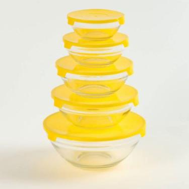 Imagem de Conjunto de 5 Tigelas de Vidro La Vittra com Tampa Plástica Intervalue