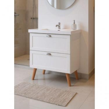 Imagem de Gabinete Para Banheiro Com Cuba 80cm Retro Mdf Branco Milano - On Móveis