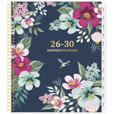 Imagem de Agenda mensal 2026-2030, agenda de 5 anos 2026-2030, janeiro de 2026 a dezembro de 2030, 21 x 28 cm, capa pautada, capa flexível, espiral encadernada, bolso, 60 abas mensais revestidas, anotações e