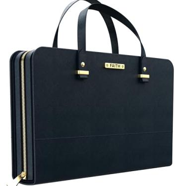 Imagem de DEHITE Estojo com Capa Bíblica para Mulheres – Bolsa Mensageiro de Couro Tamanho Grande – | Tamanho do Saco 13 X 10,63 X 2,36" Slots para Caneta | Bolso com Zíper | Couro Pu Premium | – Acessórios Par