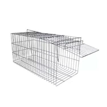 Imagem de gaiola porta automática para gatos gatoeira transporte