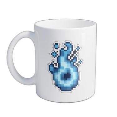 Imagem de Caneca Xícara de Café Porcelana 300ml Com Desenho Pixelated Blue Flame Sprite