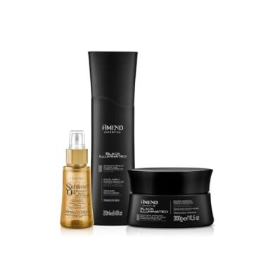 Imagem de Amend Expertise Black Illuminated Shampoo 250ml + Mascara 300ml + Sublime Oil 60ml