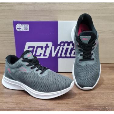 Imagem de Tênis Esportivo Feminino Nylon Sleek Actvitta 4829.413, 38, Chumbo pin