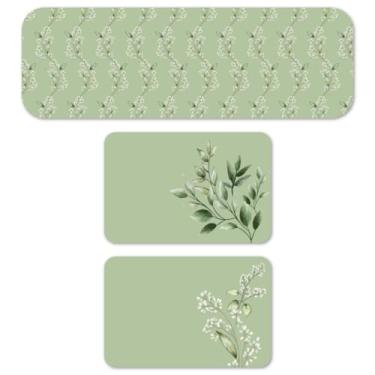 Imagem de Tapetes de Cozinha 3 Peças Antiderrapante Decorativo Home em Poliéster com Base de Borracha (10)